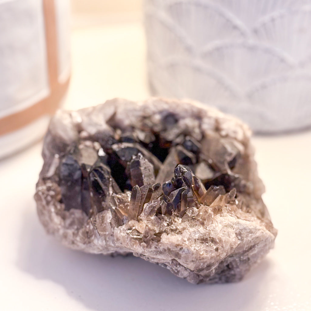 Smoky quartz crystal cluster 465g