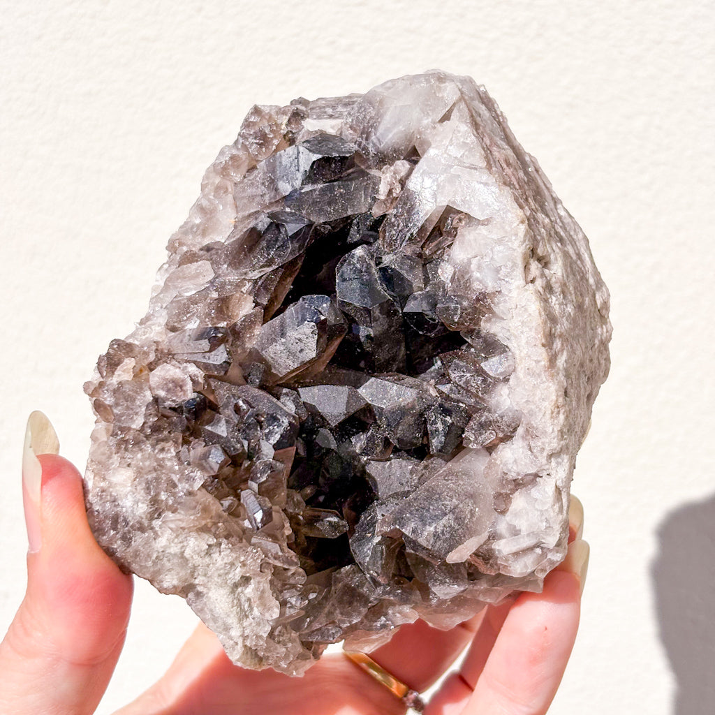 Smoky quartz crystal cluster 465g