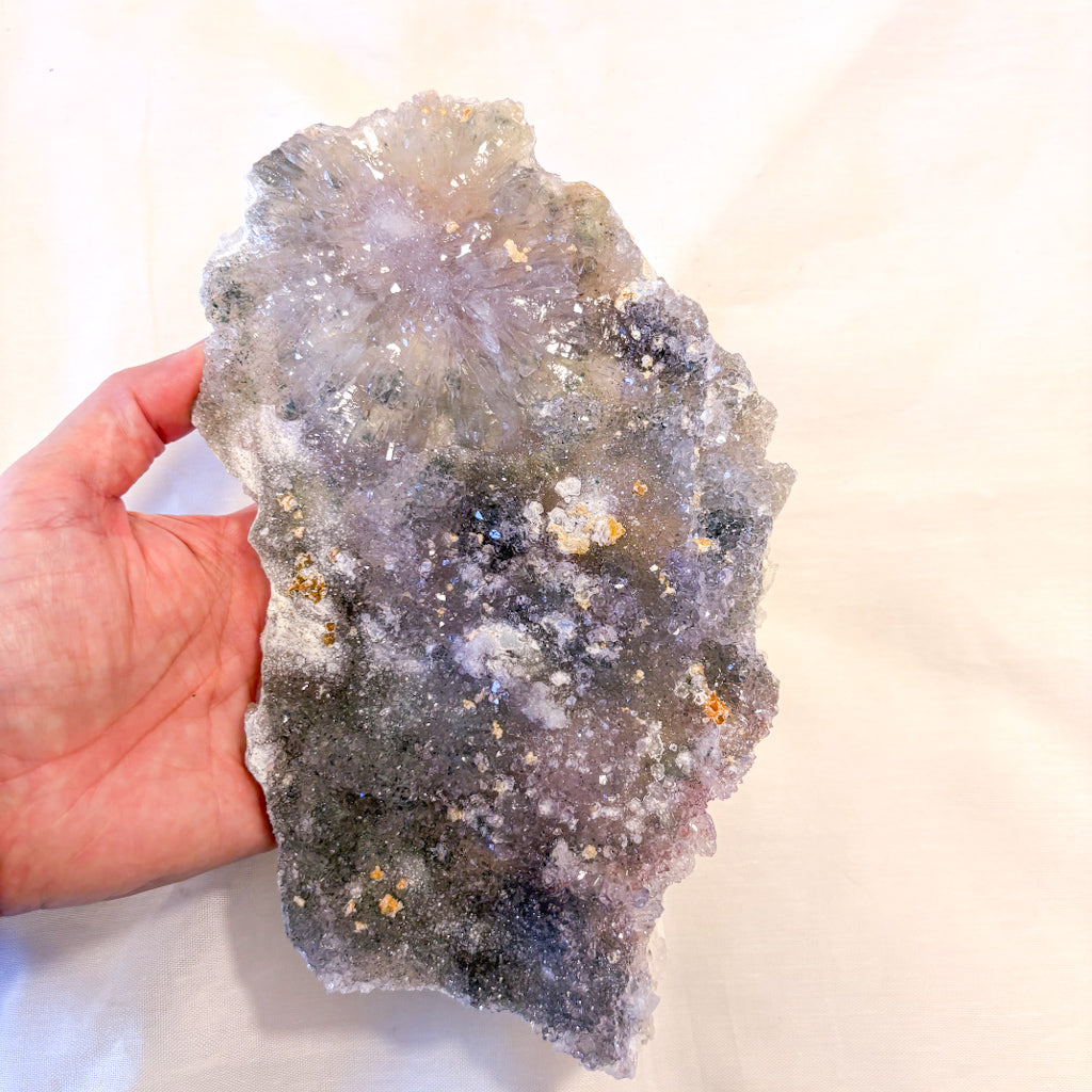 Flower amethyst crystal cluster with stand