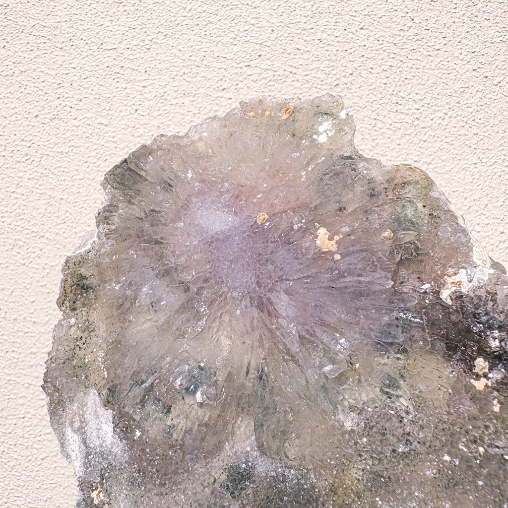 Flower amethyst crystal cluster with stand