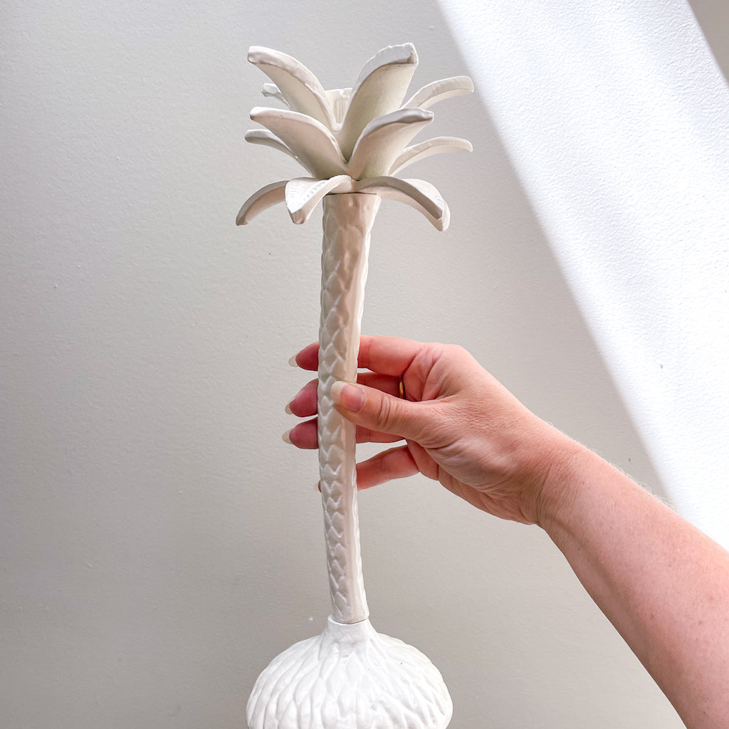 Palm tree tall stick candle holder
