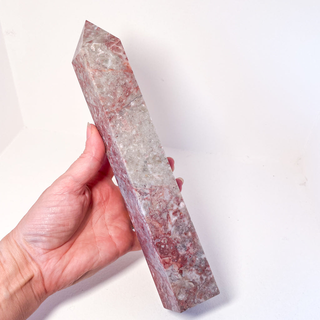 Strawberry jasper crystal generator tower XL 1kg