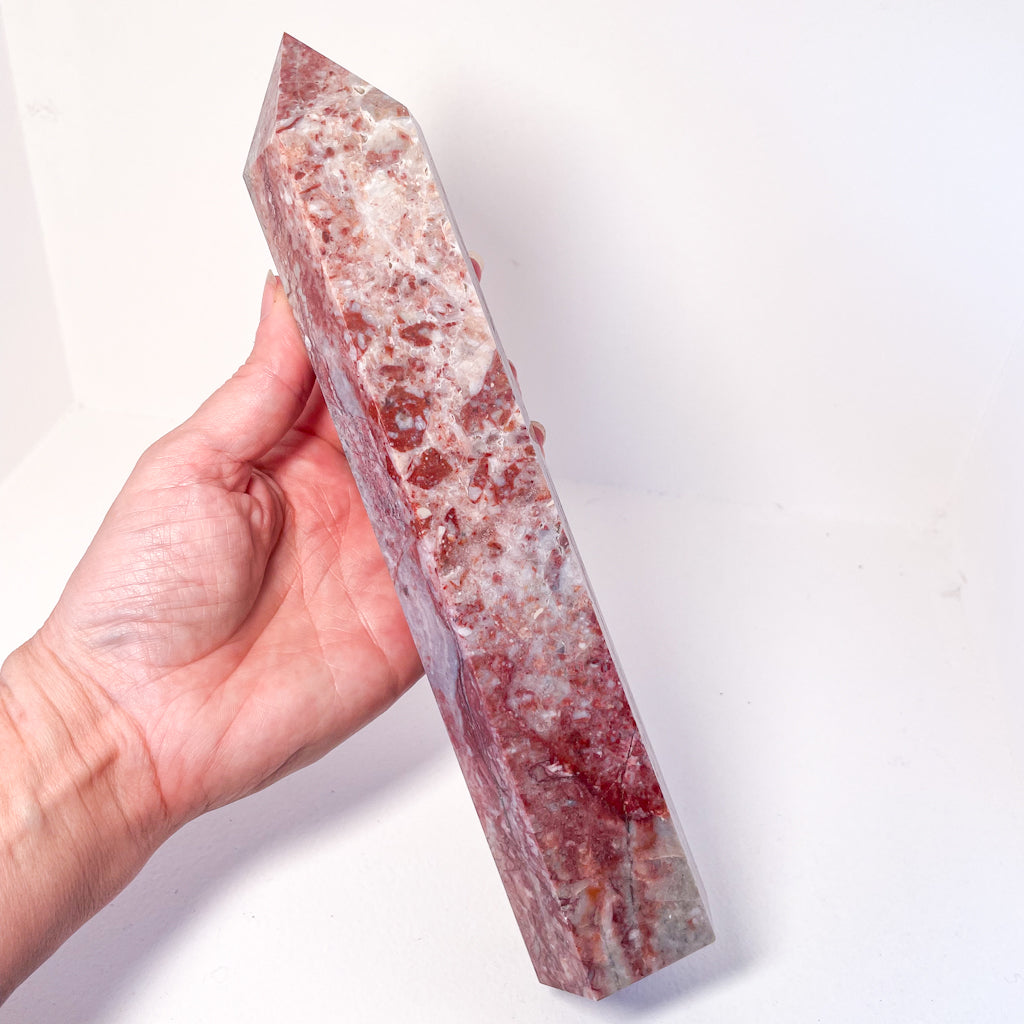 Strawberry jasper crystal generator tower XL 1kg