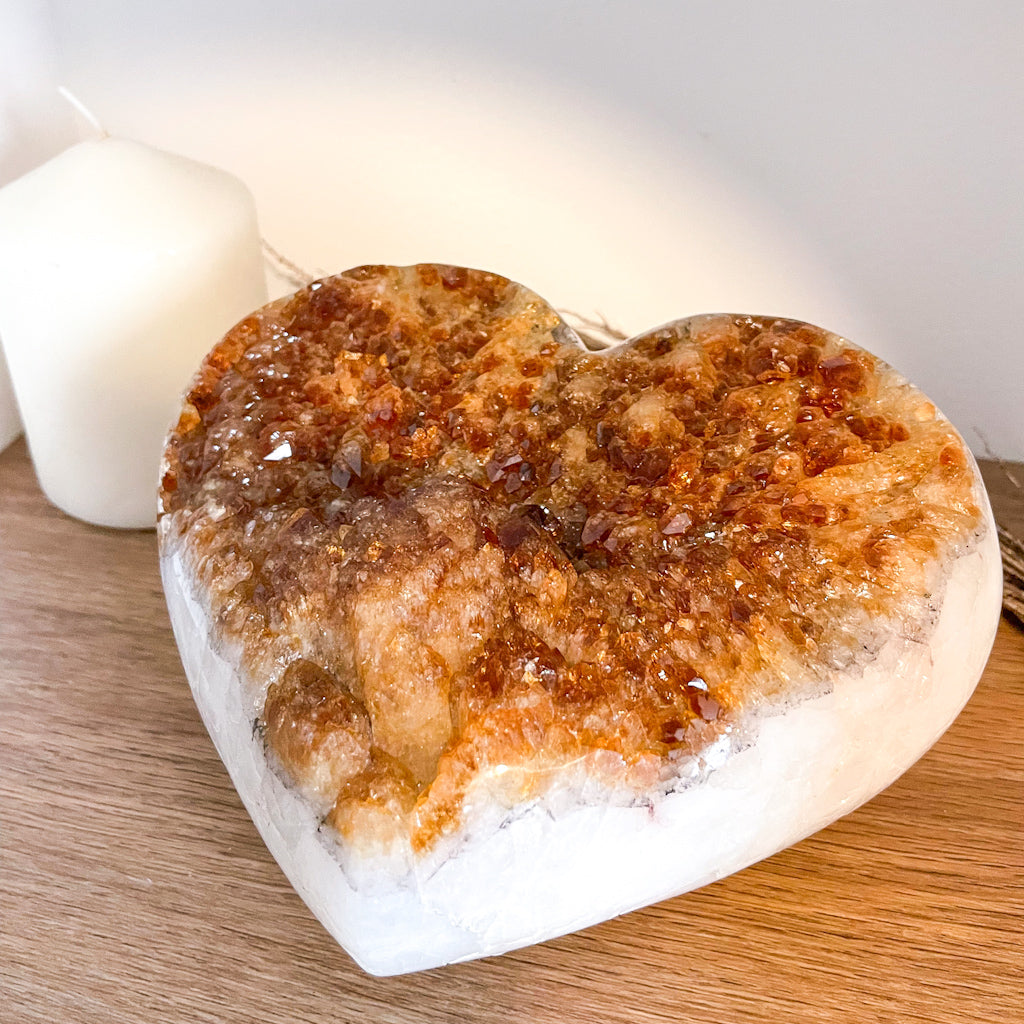Citrine crystal A grade XL cluster polished heart 2.4kg