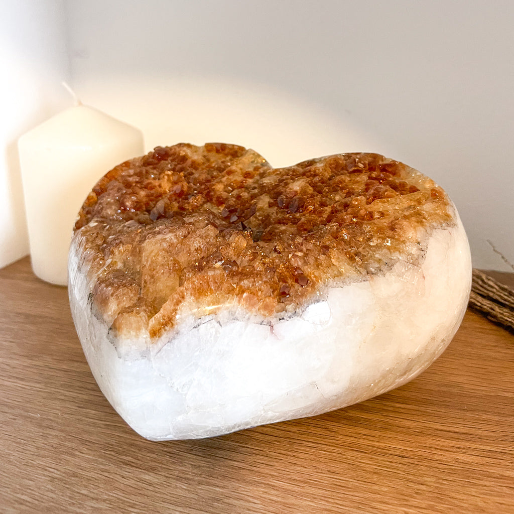 Citrine crystal A grade XL cluster polished heart 2.4kg