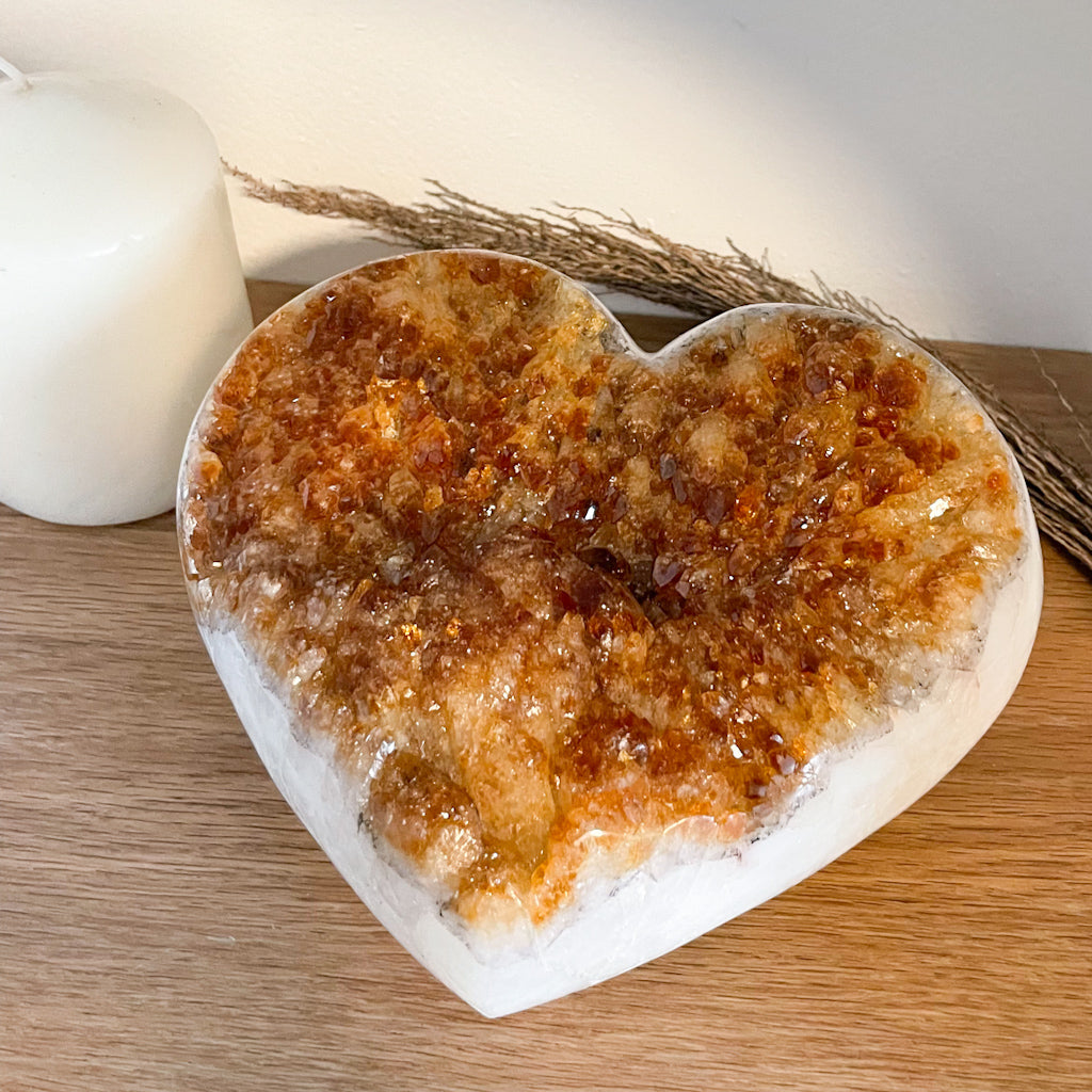 Citrine crystal A grade XL cluster polished heart 2.4kg