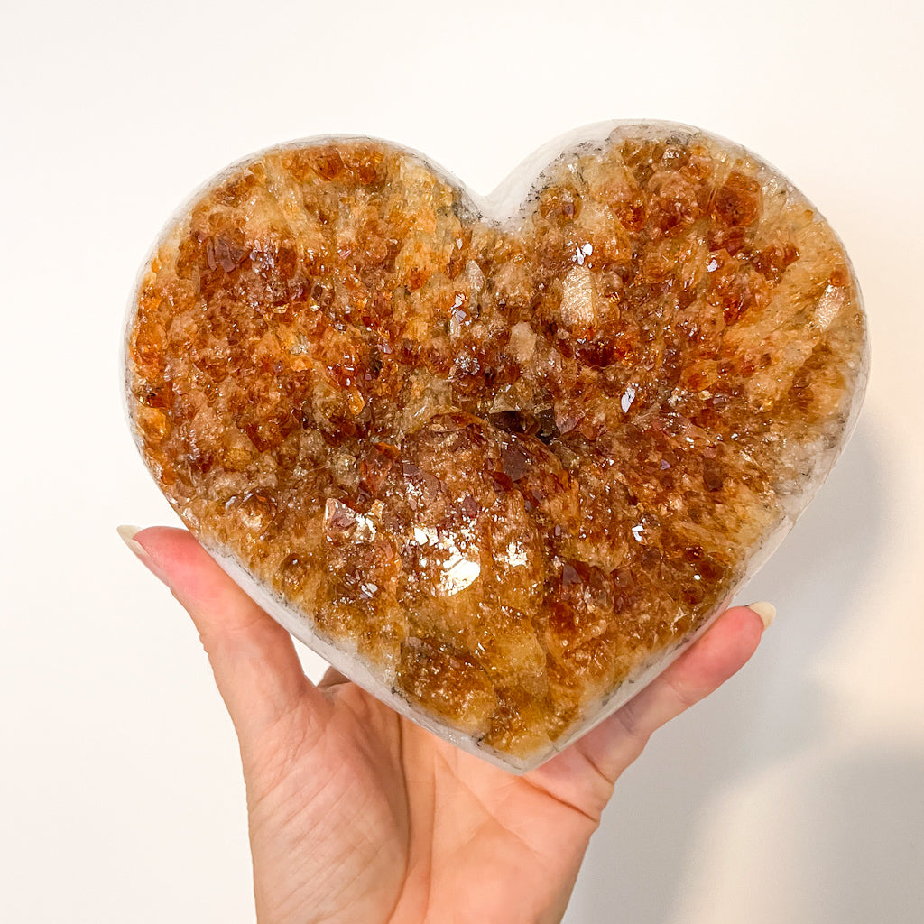 Citrine crystal A grade XL cluster polished heart 2.4kg