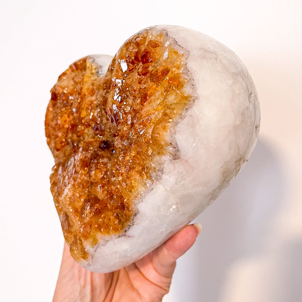 Citrine crystal A grade XL cluster polished heart 2.4kg