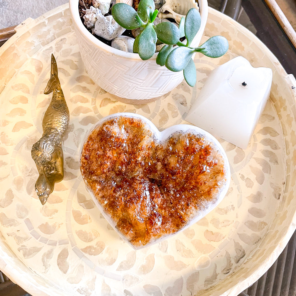 Citrine crystal A grade XL cluster polished heart 2.4kg