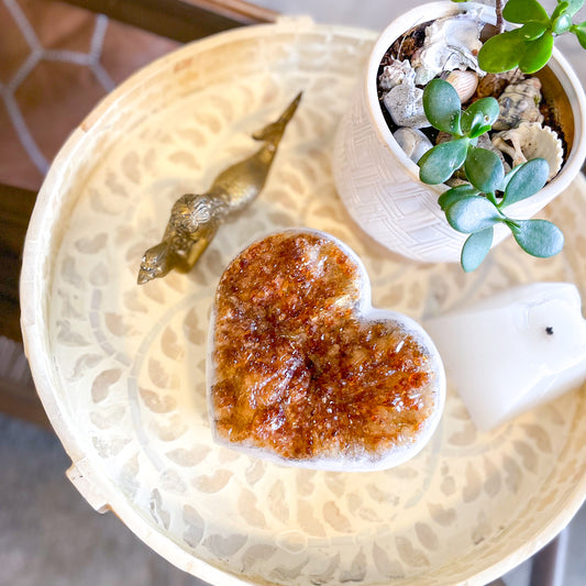 Citrine crystal A grade XL cluster polished heart 2.4kg