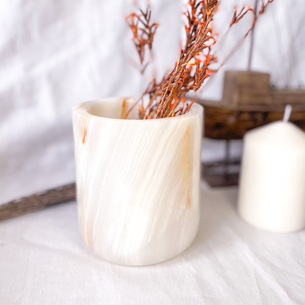 Onyx crystal vase / candle holder