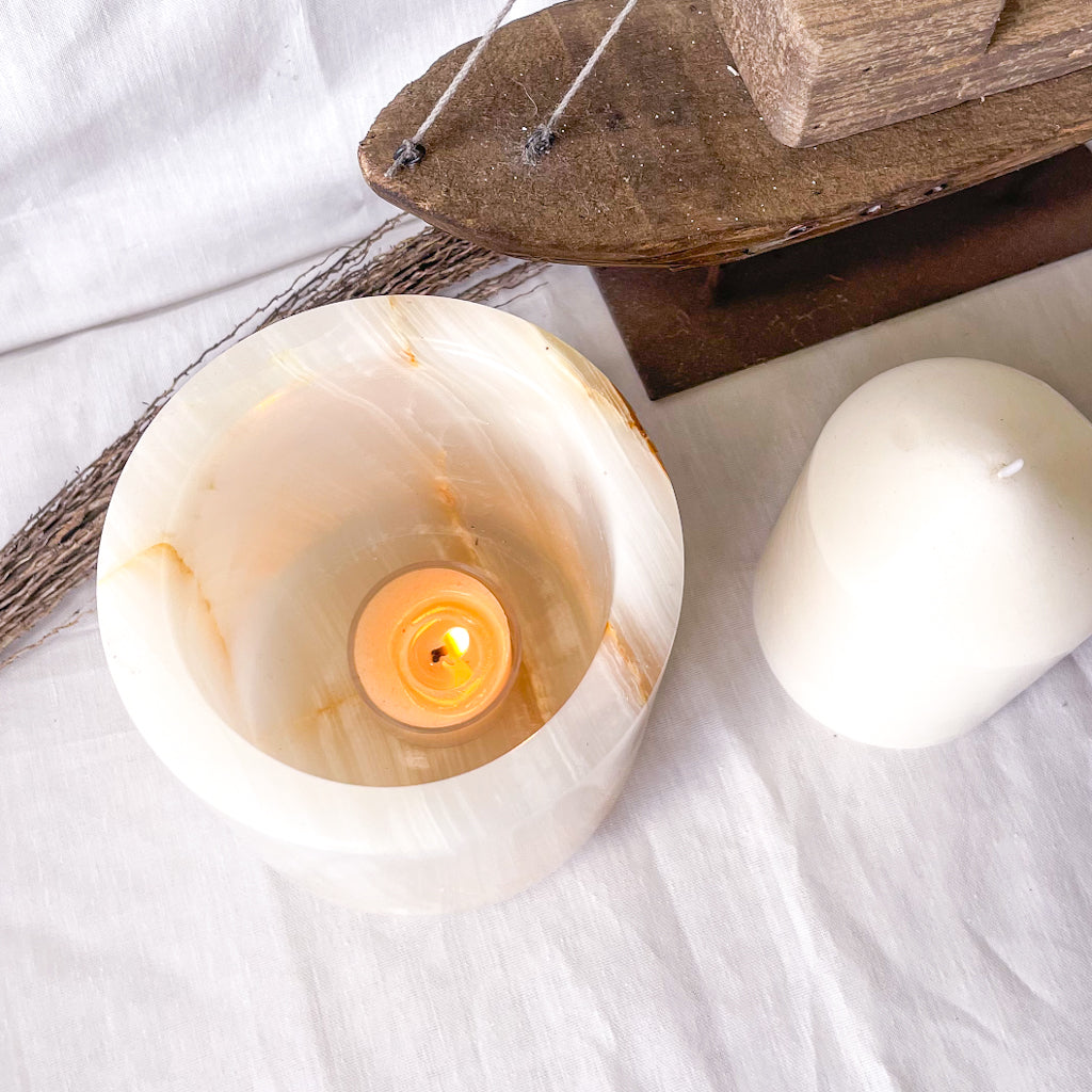 Onyx crystal vase / candle holder