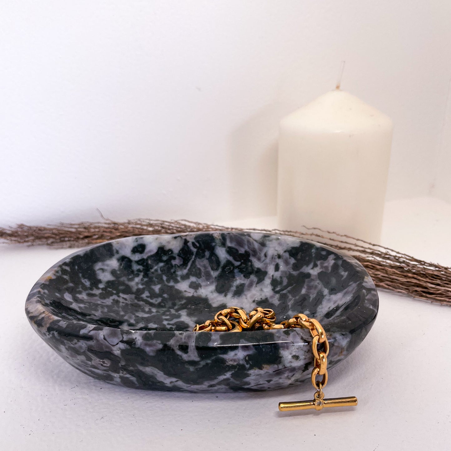 Indigo Gabbro crystal bowl
