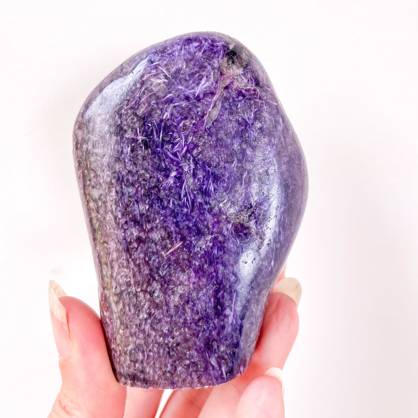 Charoite crystal freeform statue