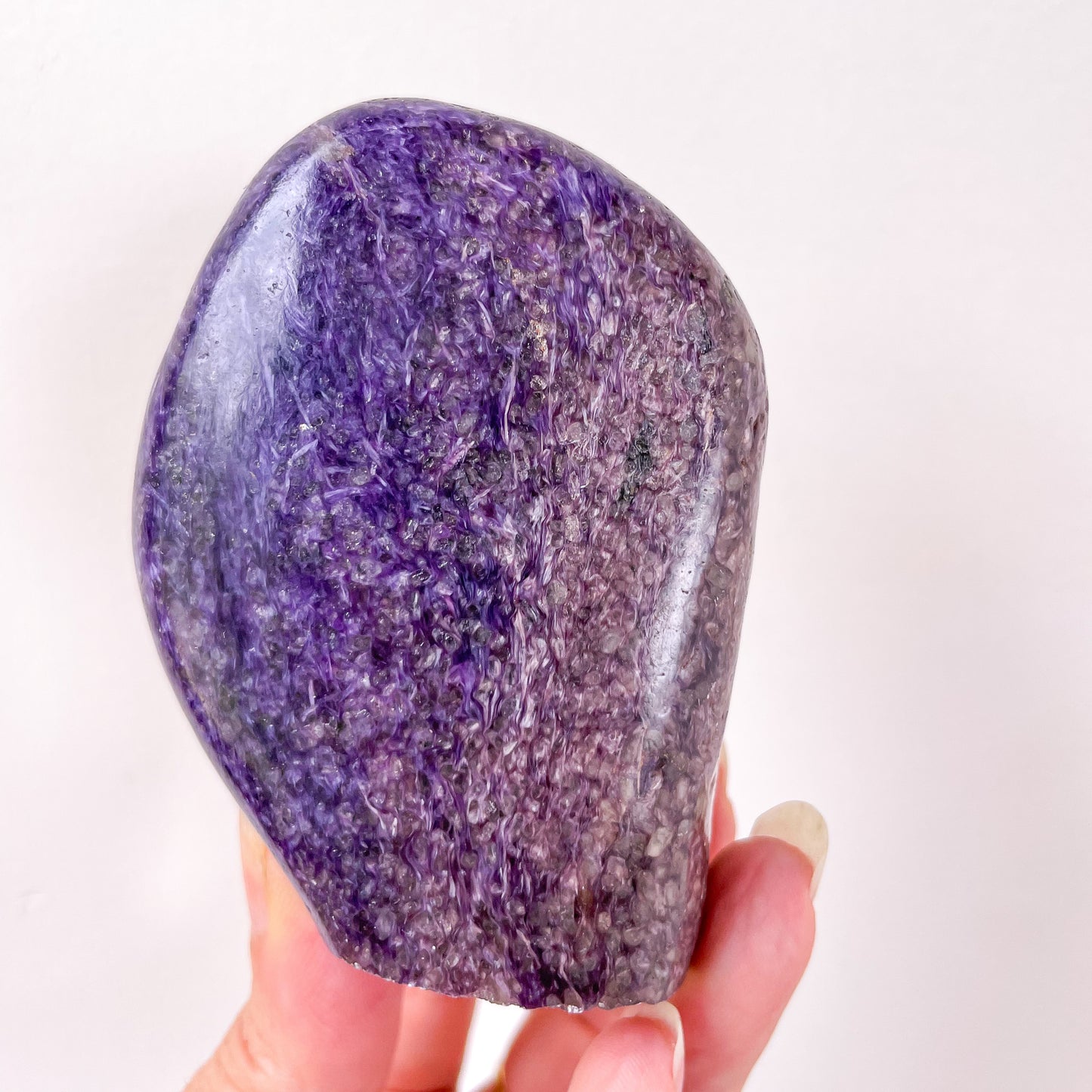 Charoite crystal freeform statue