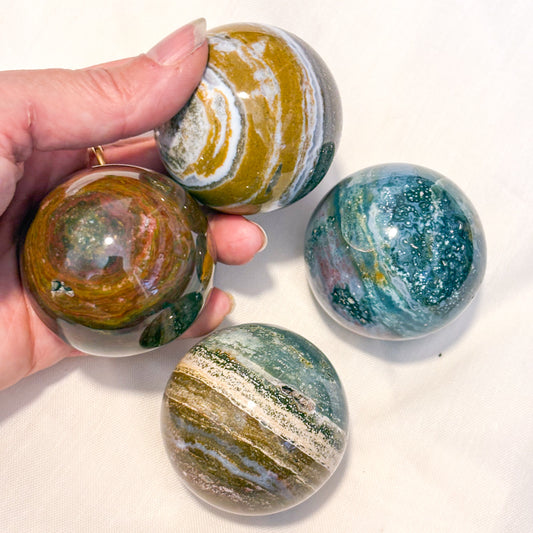 Ocean jasper crystal sphere