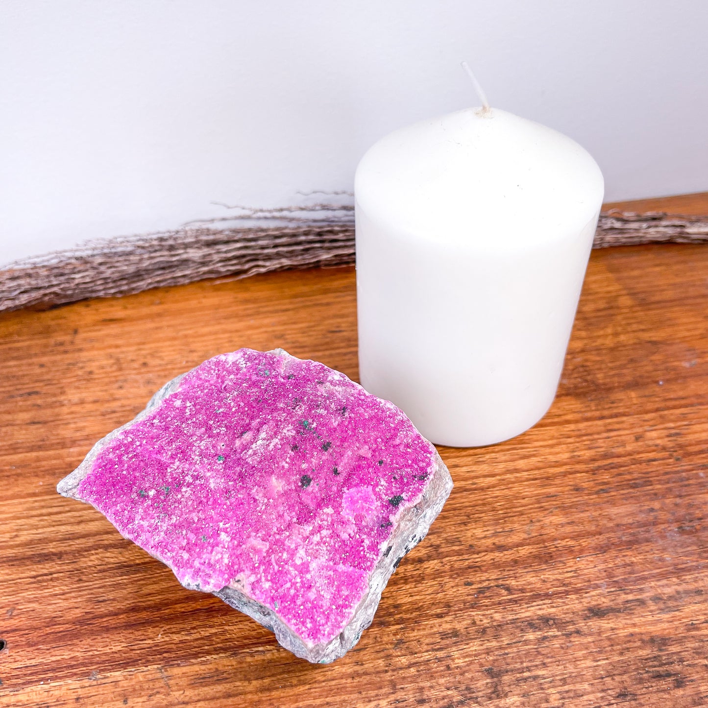 Pink Colbolto Calcite + Malachite crystal cluster 560