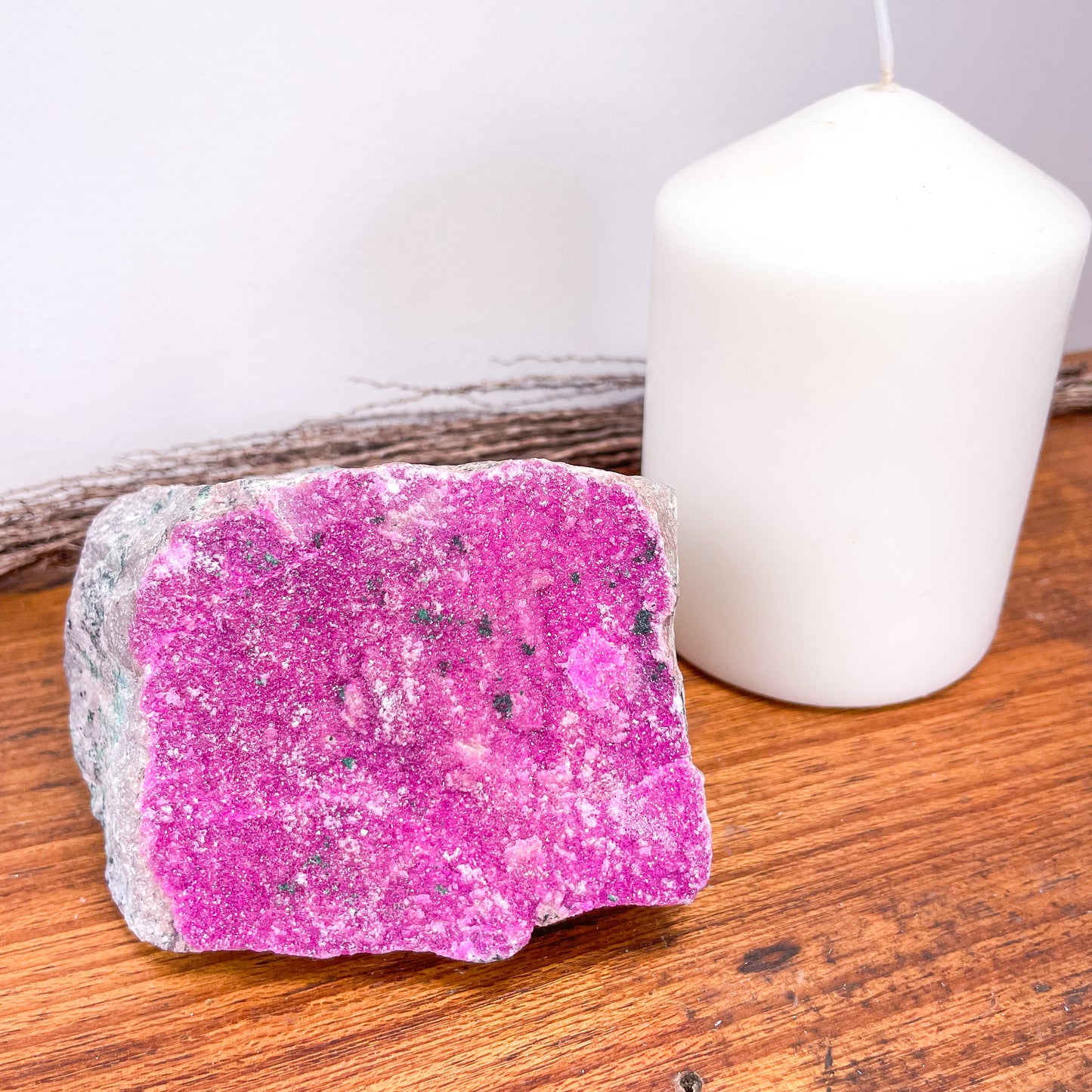 Pink Colbolto Calcite + Malachite crystal cluster 560