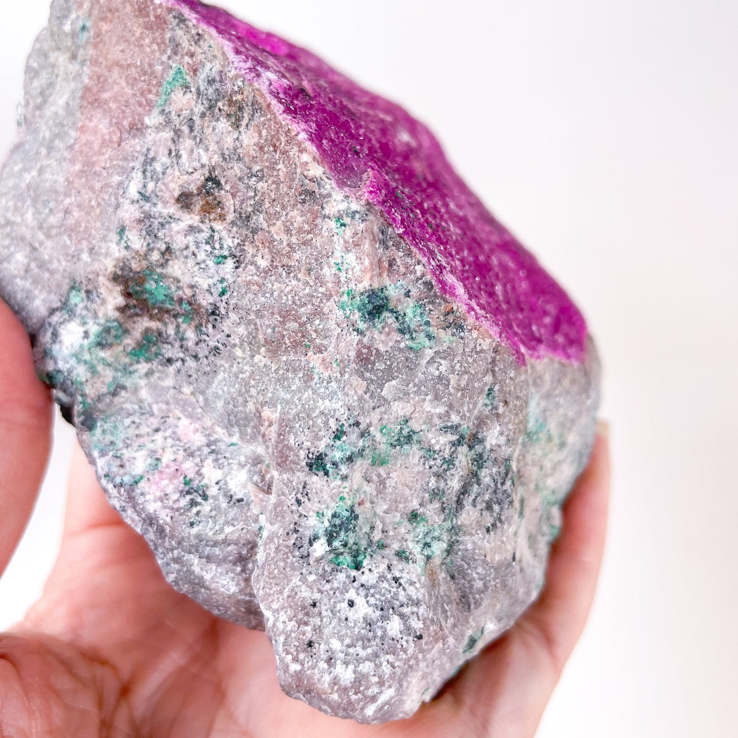 Pink Colbolto Calcite + Malachite crystal cluster 560