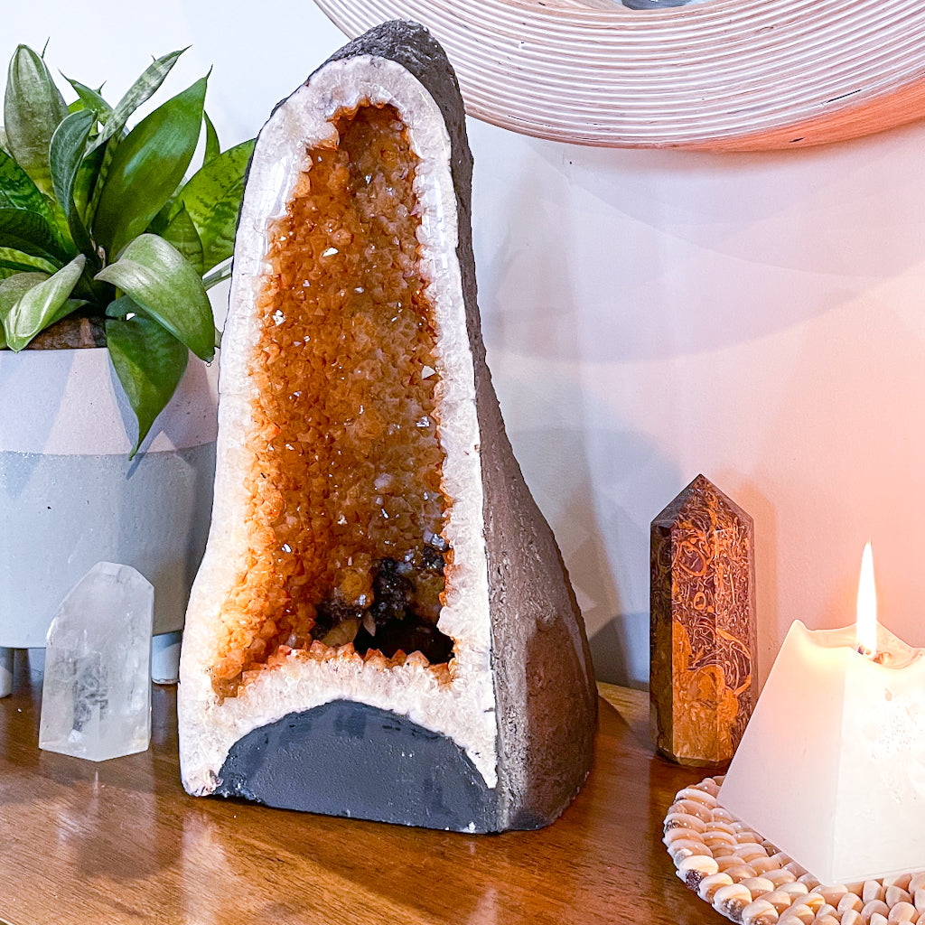 Citrine A grade geode cathedral cave crystal XXL 10kg