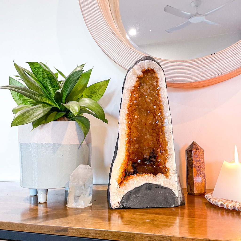 Citrine A grade geode cathedral cave crystal XXL 10kg – Long