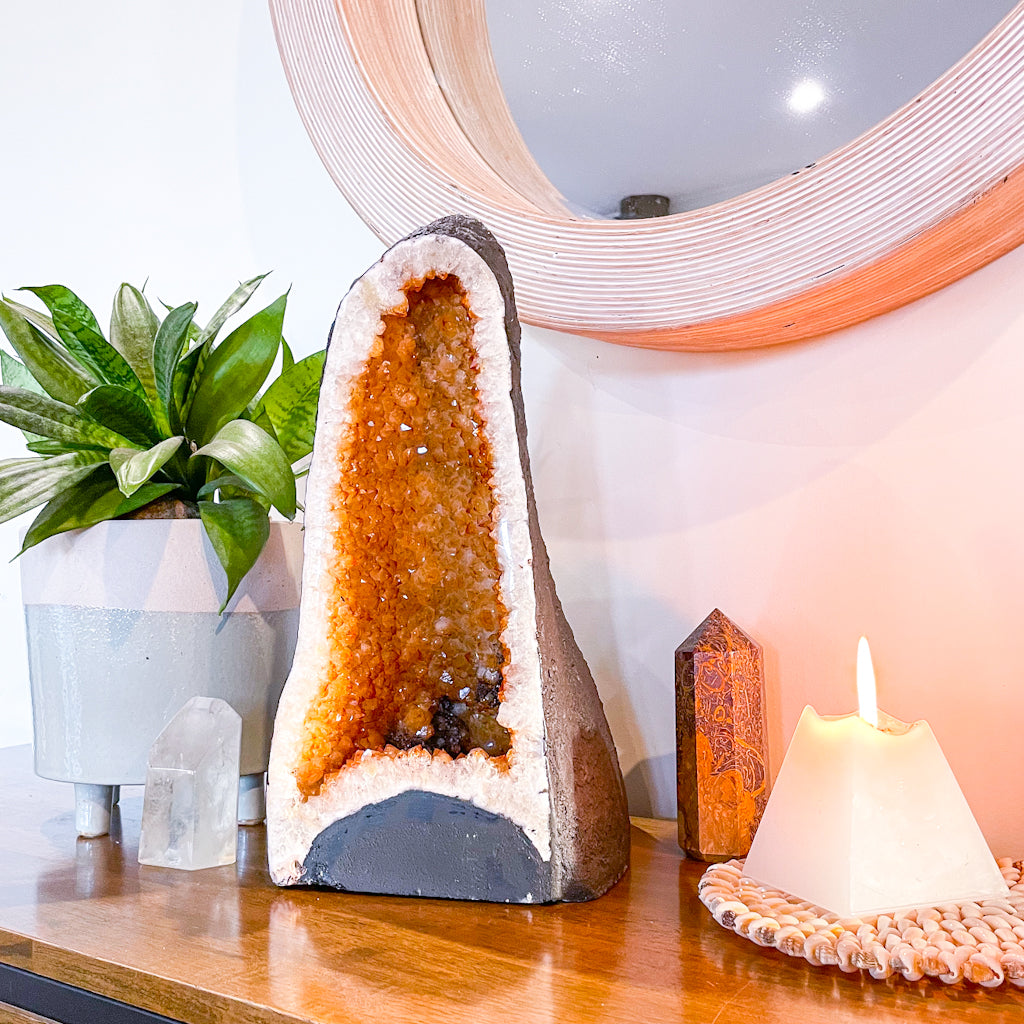 Citrine A grade geode cathedral cave crystal XXL 10kg