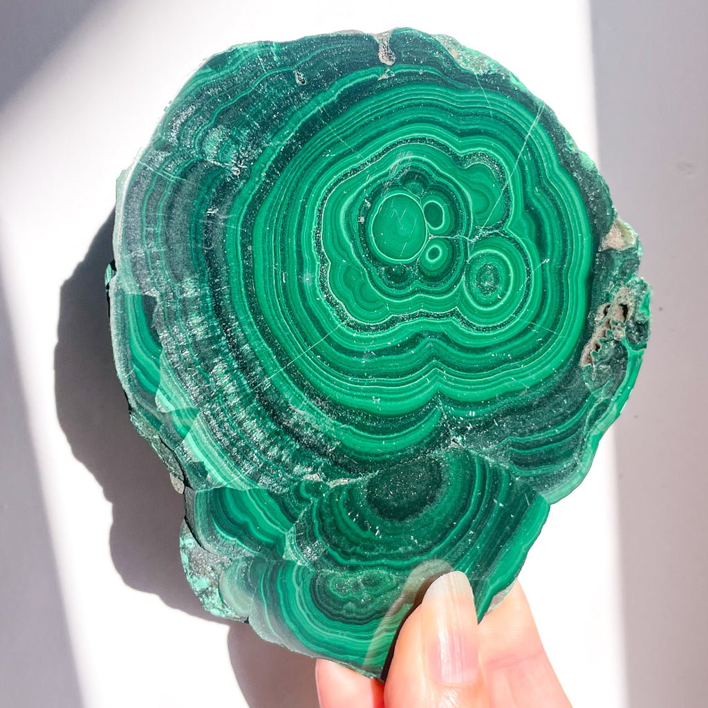 Malachite crystal slab tray M