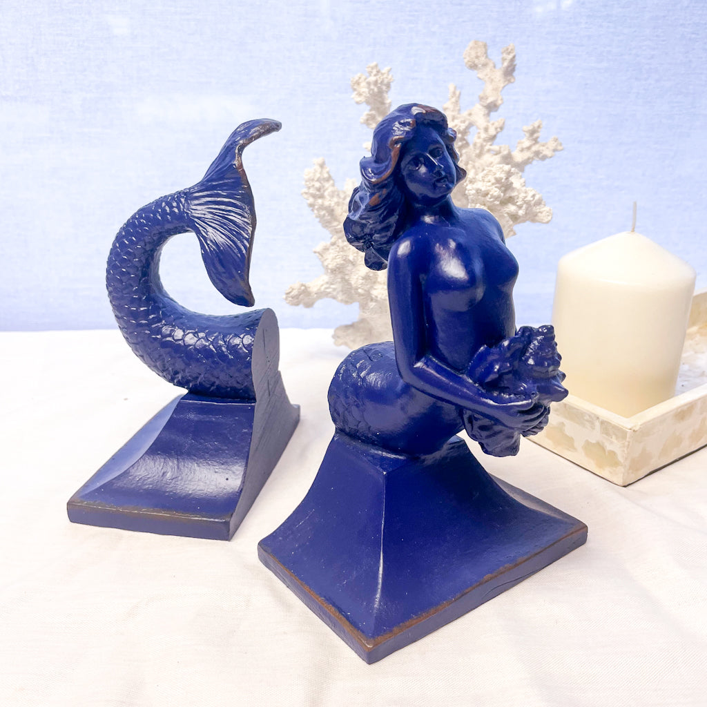 Mermaid bookend pair