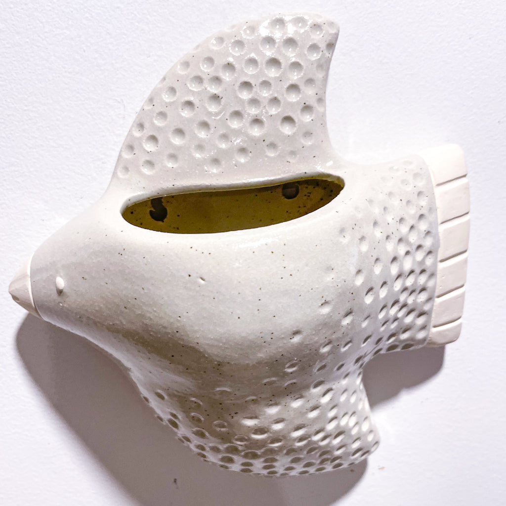 Wall hung ceramic flying bird planter pot