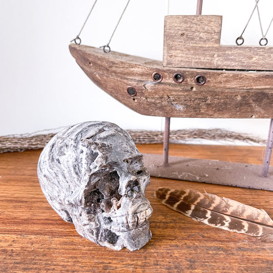 Sphalerite druzy crystal pirate skull 450g