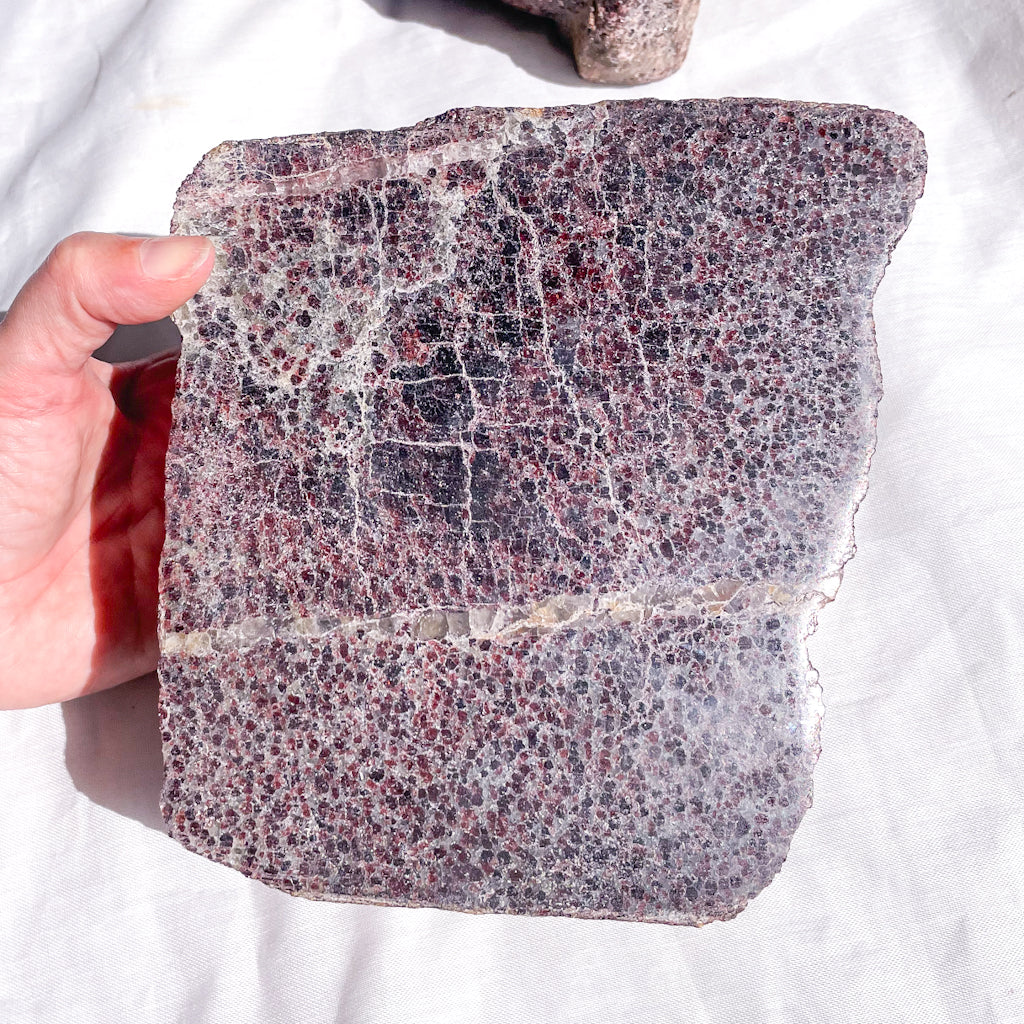 Garnet crystal polished thick slab / bookend XL-XXL