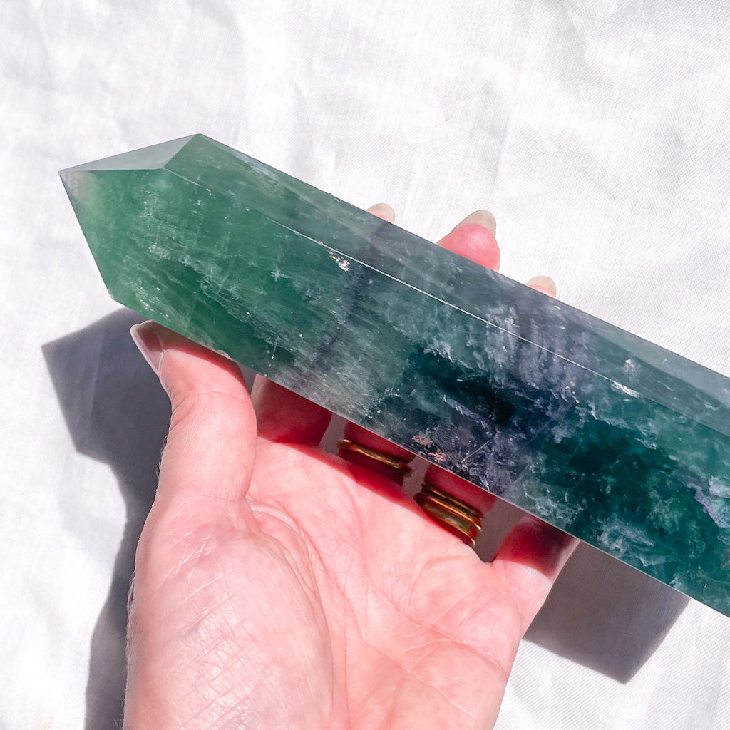 Fluorite green crystal generator tower 18cm
