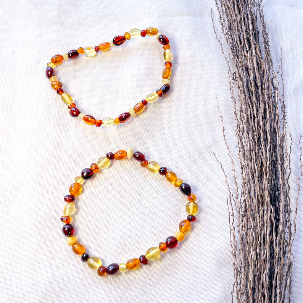 Baltic Amber crystal bead bracelet