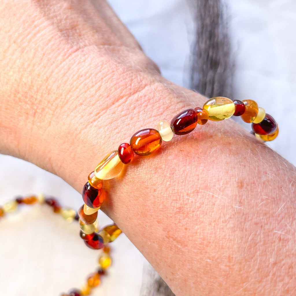 Baltic Amber crystal bead bracelet