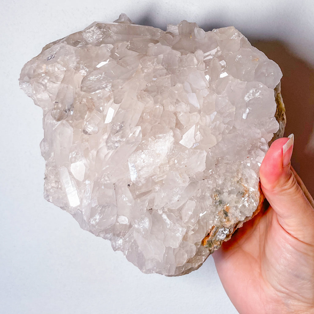 Clear quartz crystal cluster with rainbow inclusions 1.8kg