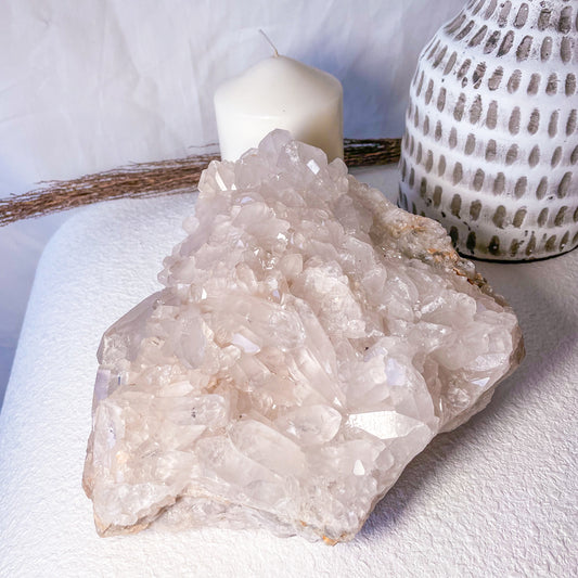 Clear quartz crystal cluster with rainbow inclusions 1.8kg