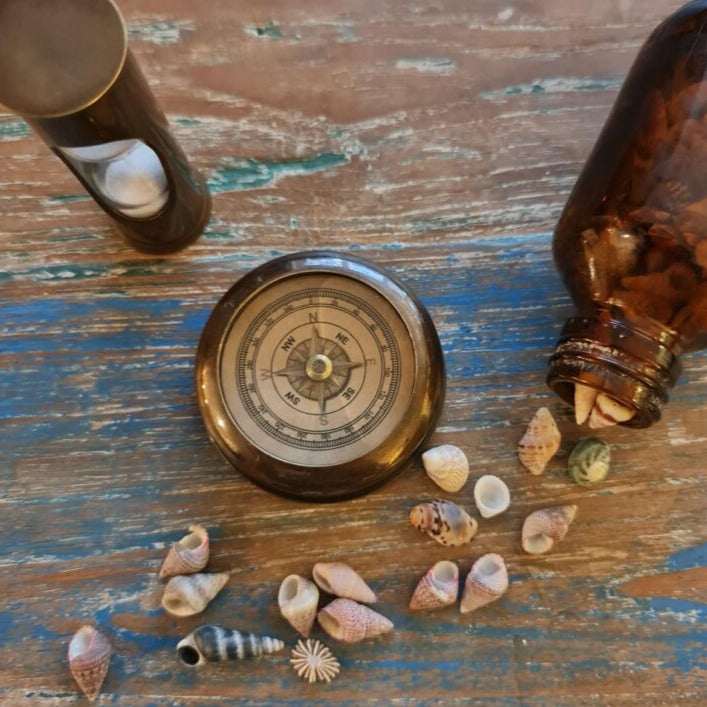 Antique desk compass bronze