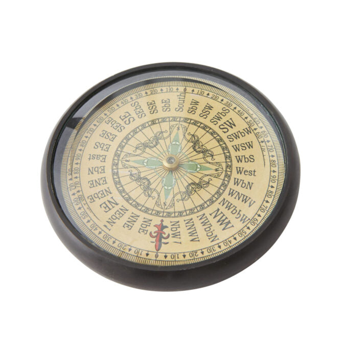 Antique bronze desk compass