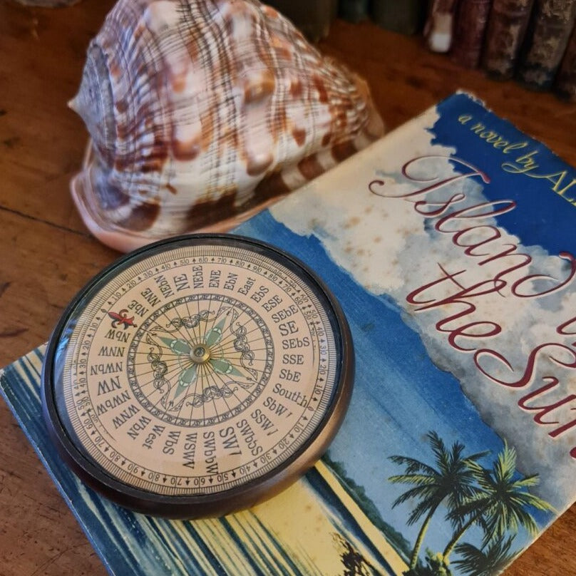Antique bronze desk compass
