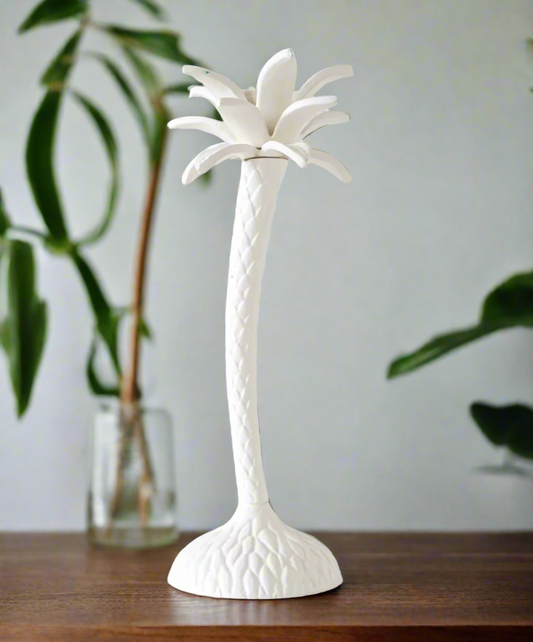 Palm tree tall stick candle holder
