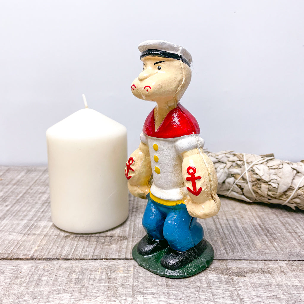 Sailor Popeye cast iron vintage statue
