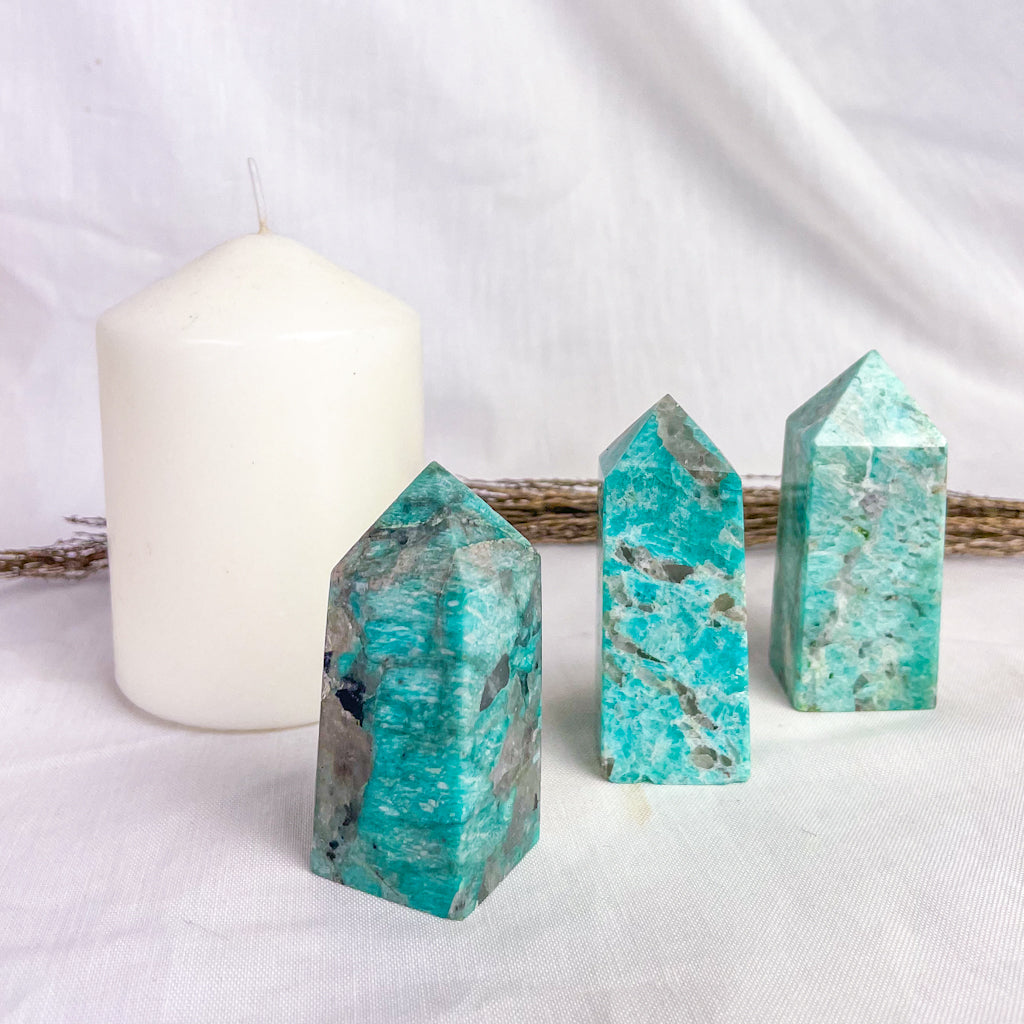 Amazonite crystal generator tower