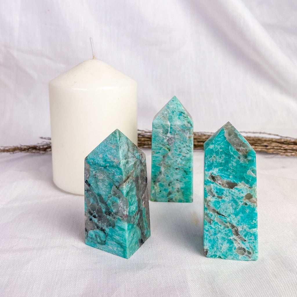 Amazonite crystal generator tower