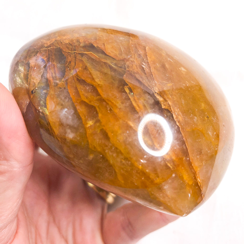 Golden healer quartz crystal polished heart XL