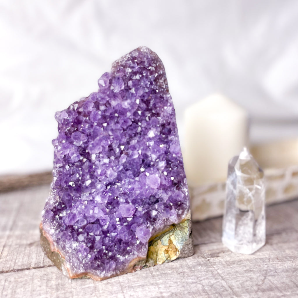 Amethyst crystal cut base cluster 1kg