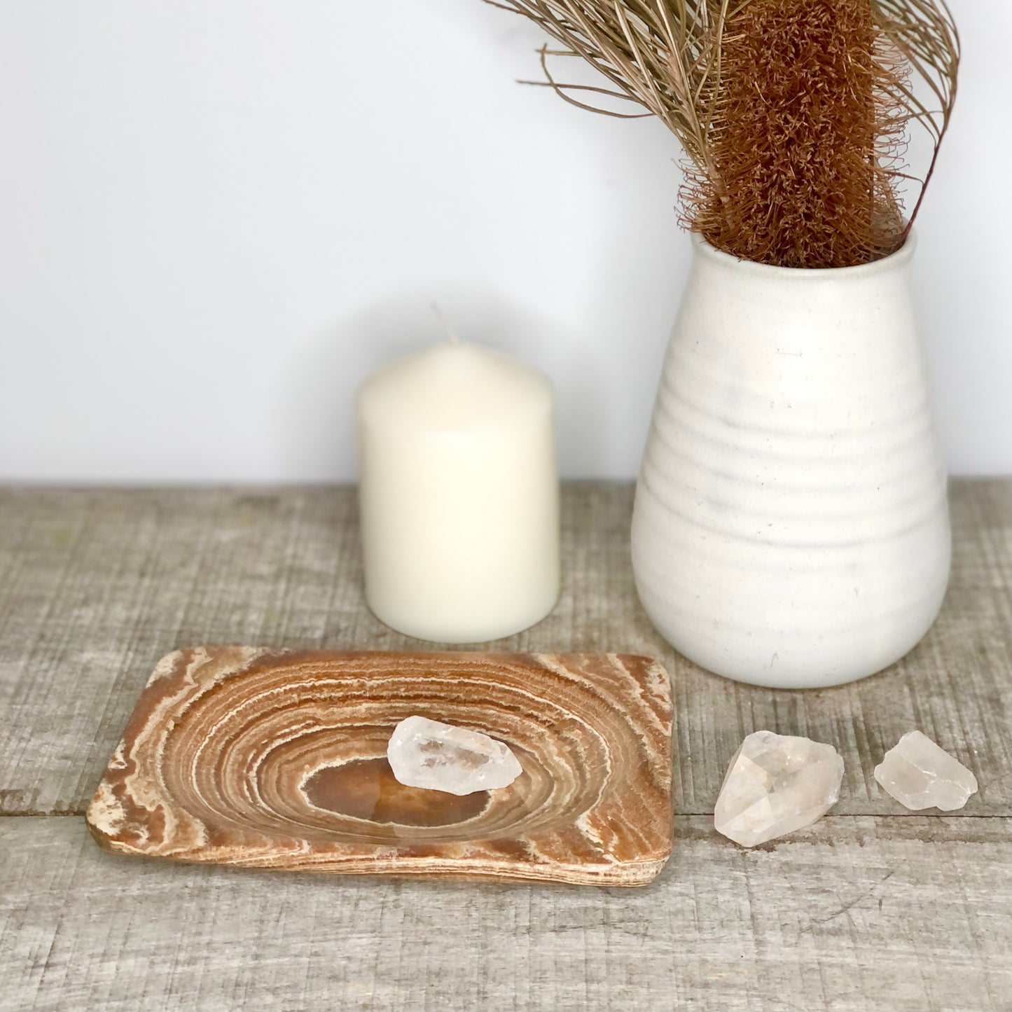 Aragonite crystal platter tray D