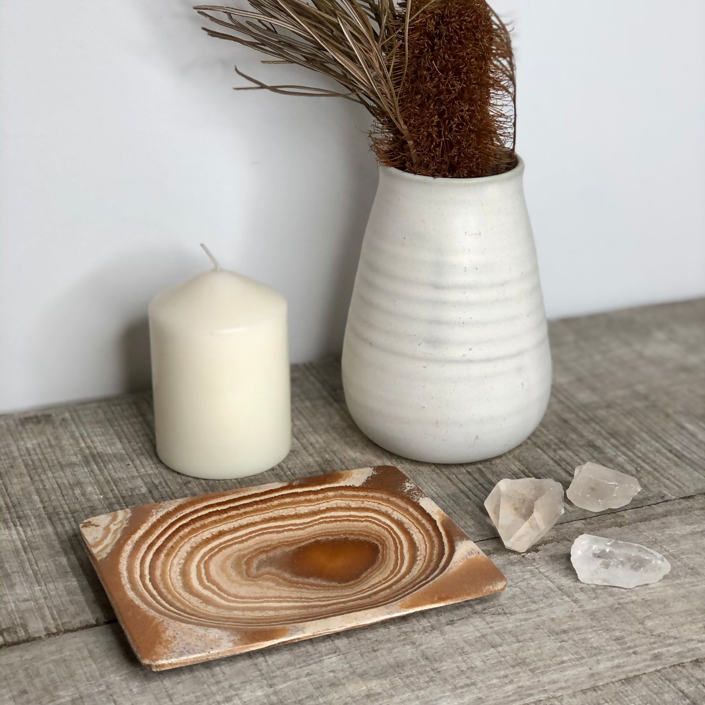 Aragonite crystal platter tray B