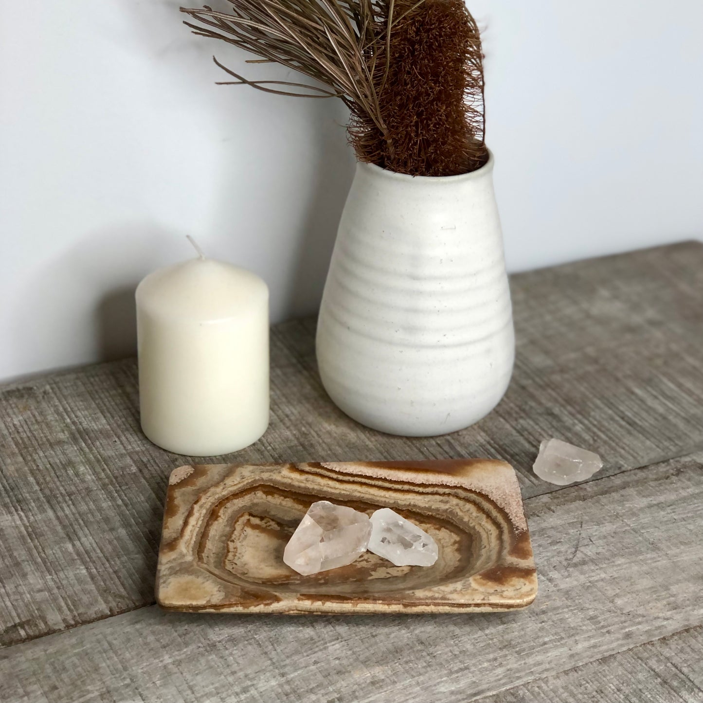 Aragonite crystal platter tray C