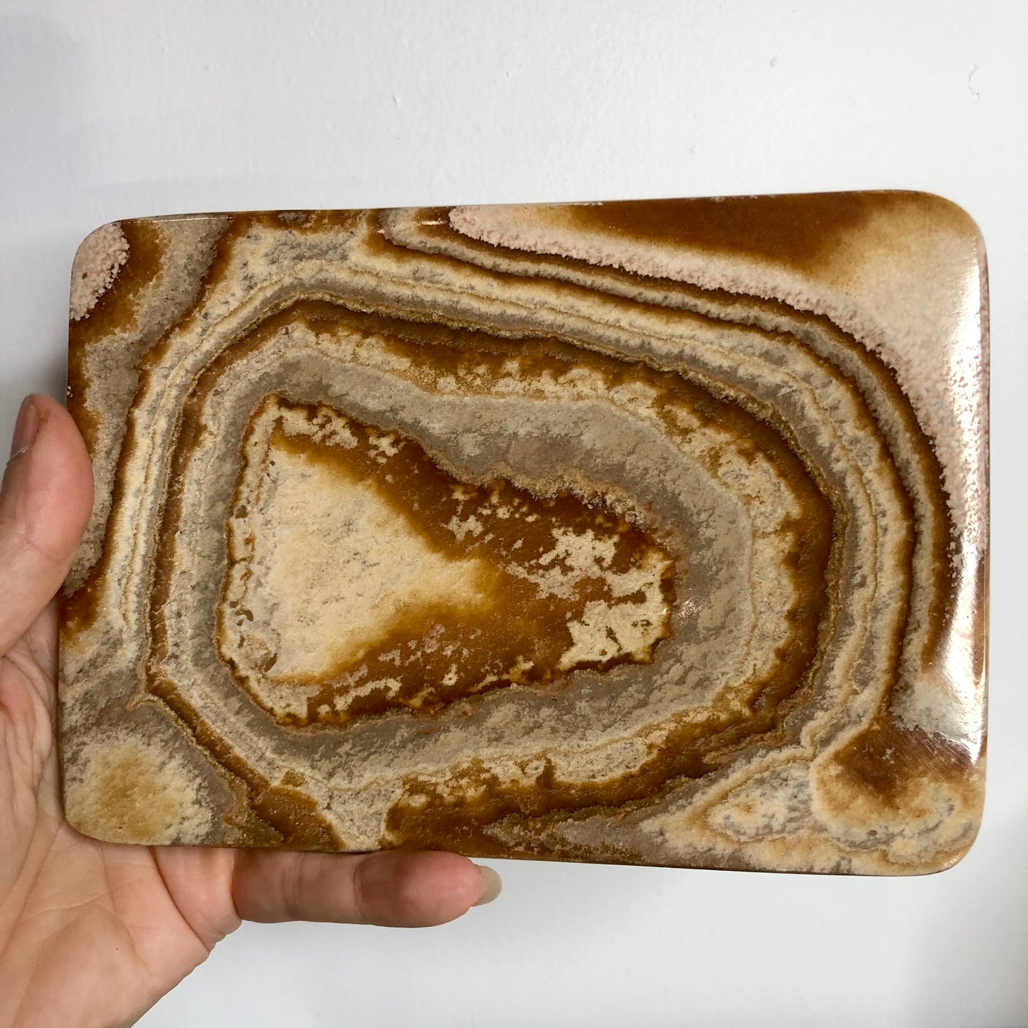 Aragonite crystal platter tray C