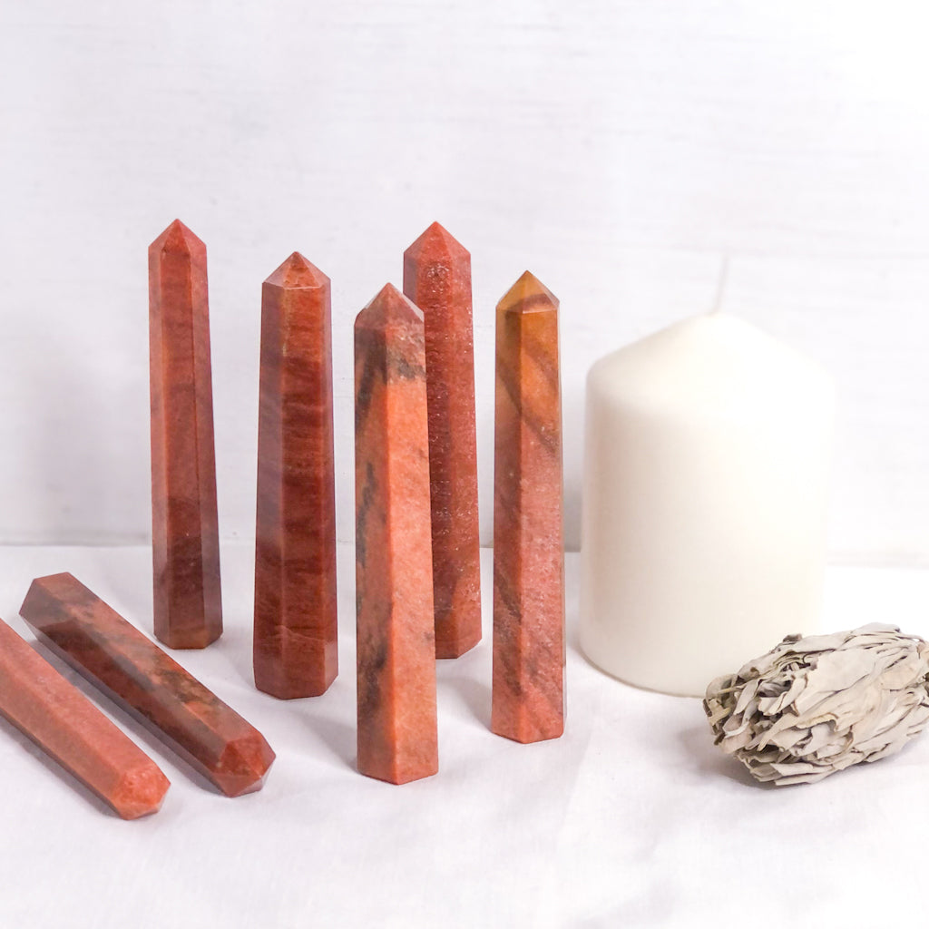 Red Aventurine crystal generator point tower